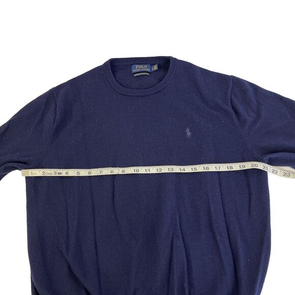 Mens Polo Ralph Lauren Washable Merino Wool Crewneck Sweater Size Large Blue - Picture 3 of 6